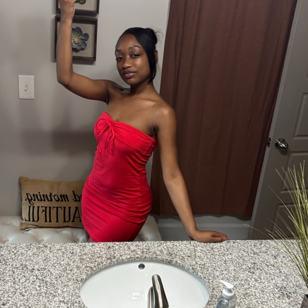 Red Strapless Dress